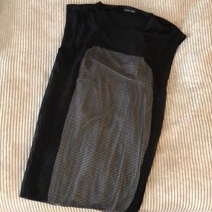 Mini black mesh dress